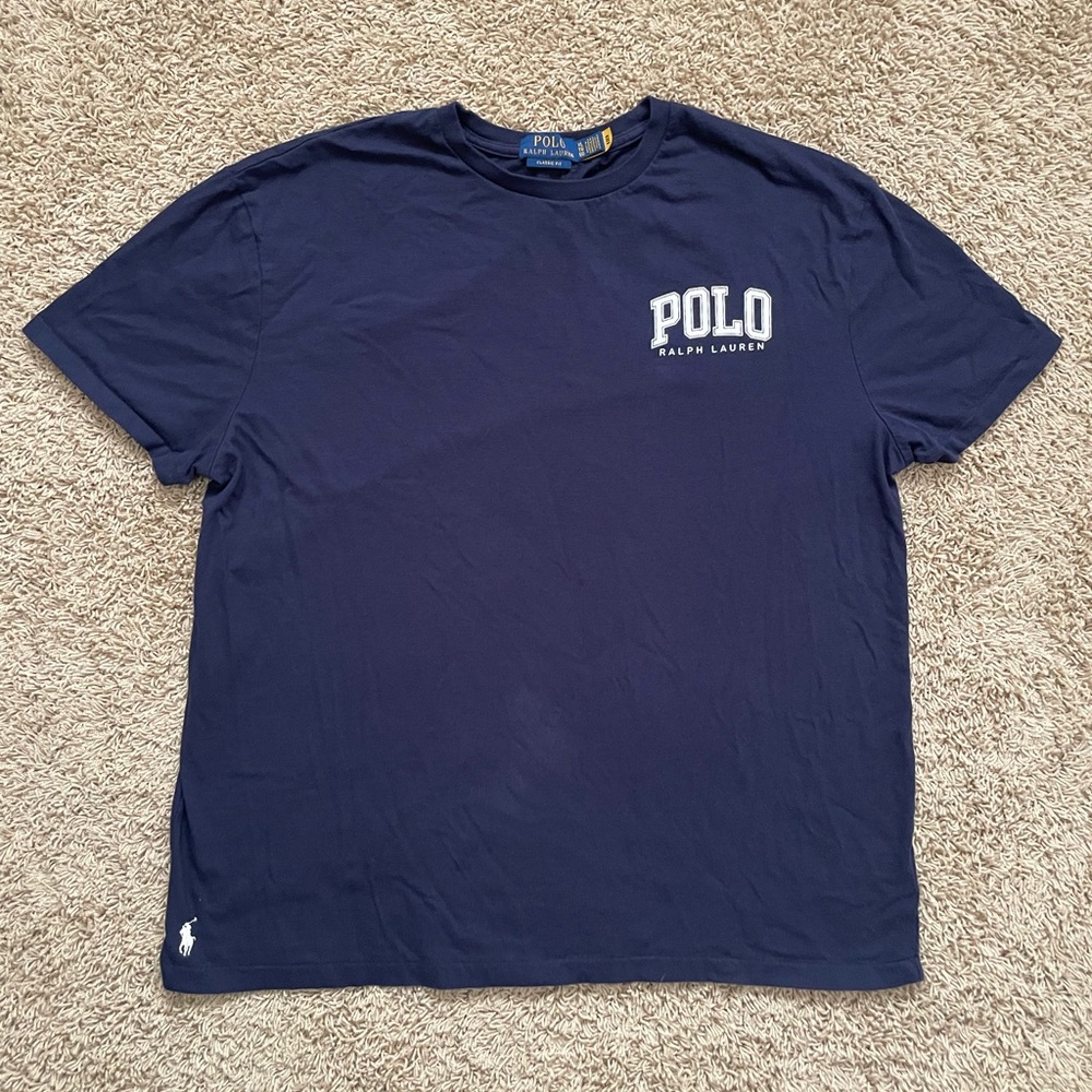 Polo Ralph Lauren Embroidered Logo Jersey Classic Fit Tee Blue Men’s Size XL